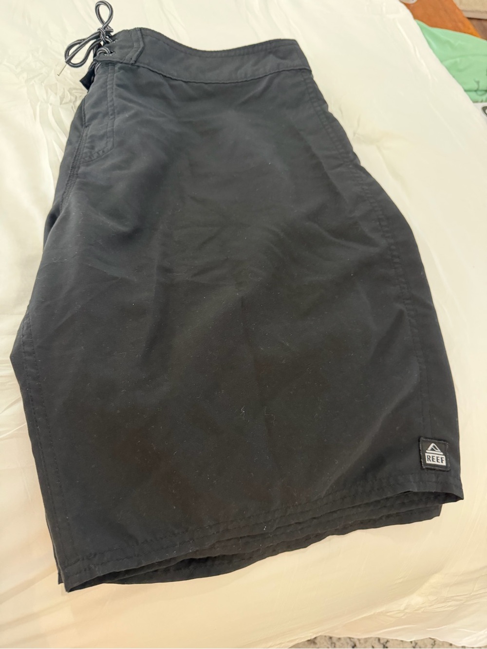 Reef Men's Black Board Shorts with Drawstring Waist